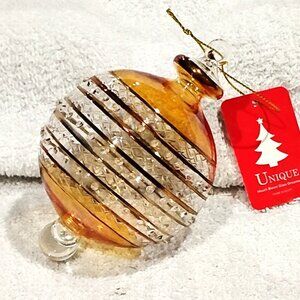 "Unique" Mouth Blown Glass Christmas Ornament Made In Egypt NIB